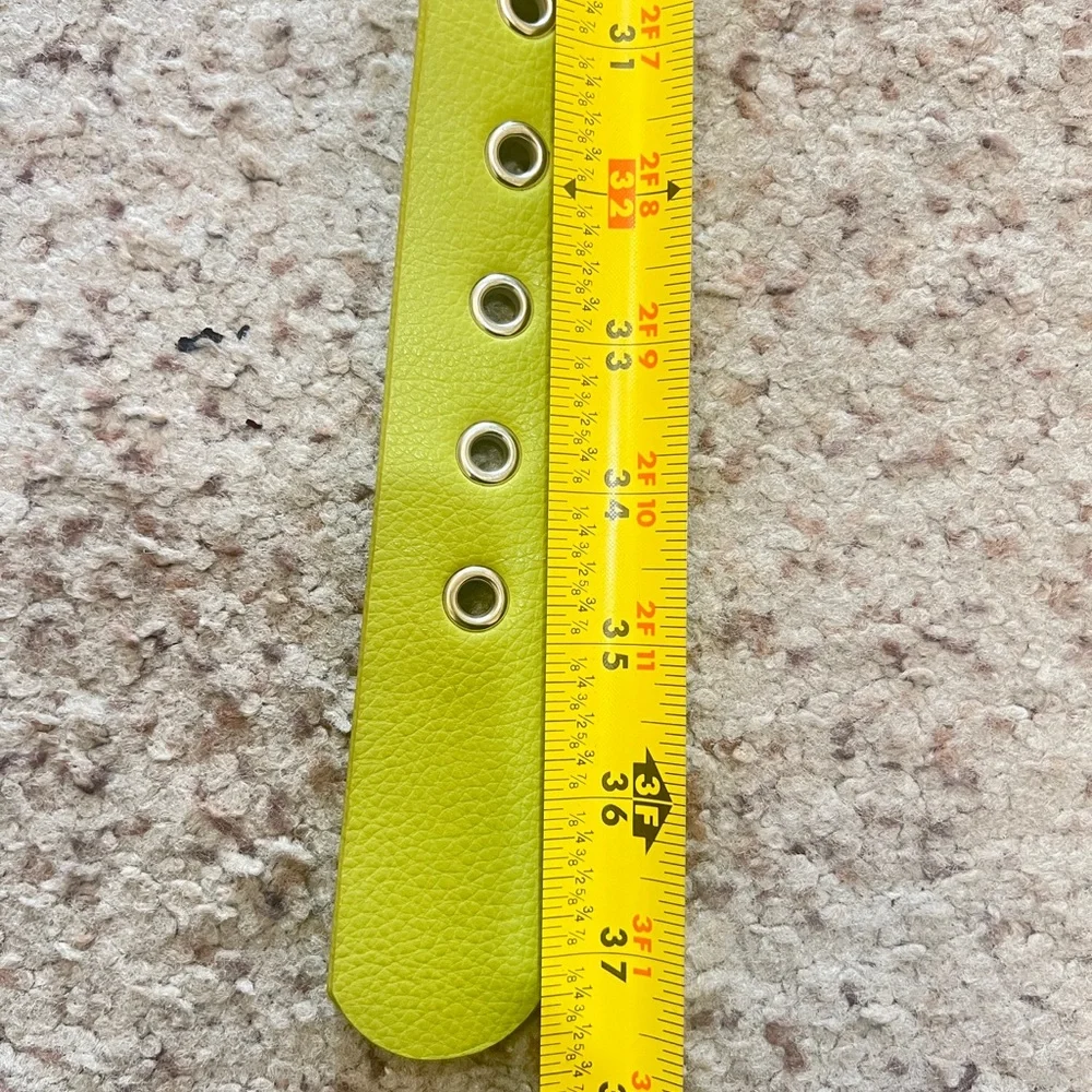 Lime Green Crystals Studded Blings Leather Belt Western‎ Boho Festive Medium